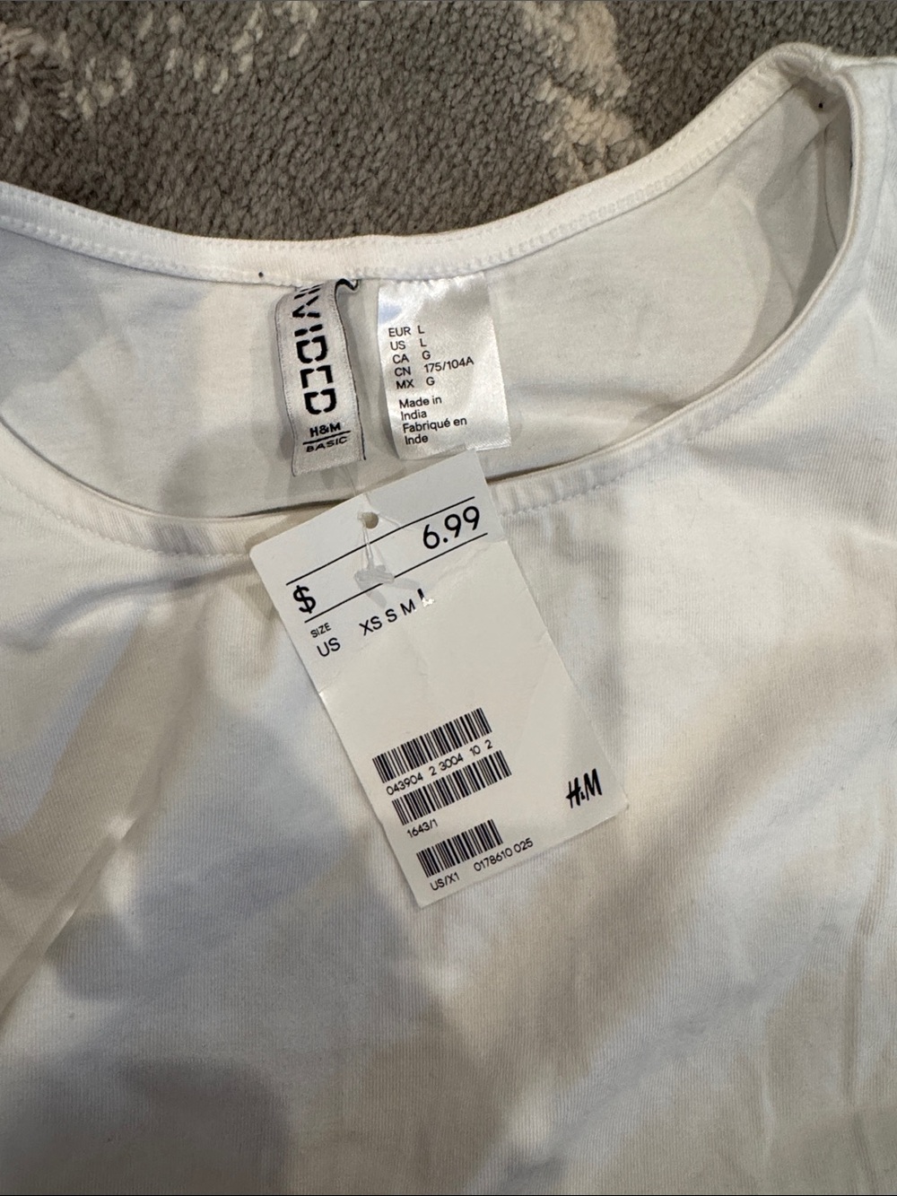 H&M White Cropped Ribbed Tank - Picture 2 of 3